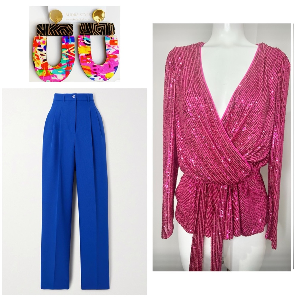 WILLOW GLENN PINK SEQUIN TOP-PRELOVED- XL